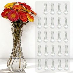 Set of 24 glass vases