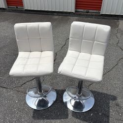 White Leather Bar Stools