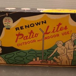 Vintage 1950s MIDCENTURY Hand Painted RENOWN PATIO LITE LANTERNS - New In Box
