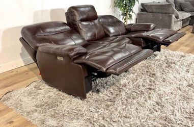 Brown Leather Power Recliner