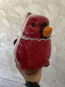 Porcelain Cookie Jar - Cardinal 
