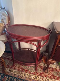 Vintage Rattan Serving Cart / Bar Cart – $45 OBO