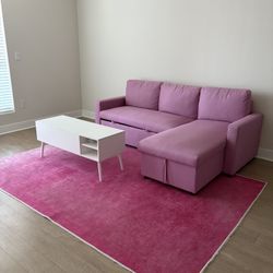 Couch, coffee table, And Rug