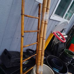 Bamboo Ladder And Poles. 