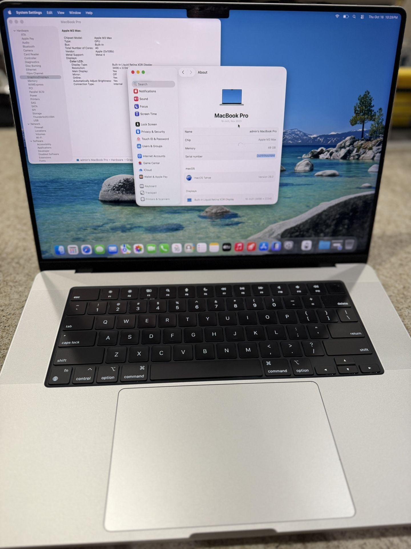 Apple MacBook Pro 16” M3 Max 40c GPU 48gb Ram 1TB SSD