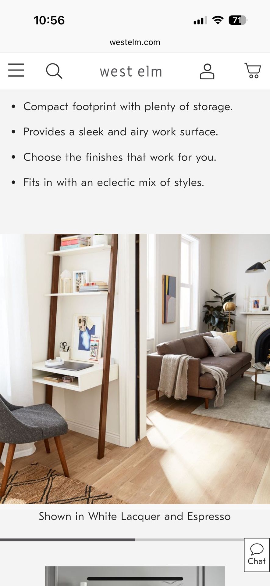 West Elm leaning Ladder Desk