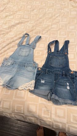 Two Girls Denim Overall Shorts