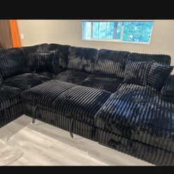 Brand New Super Plush Comfy Corduroy Pullout Sectional 