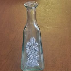 Vintage 1997 Seagull Pewter Triangular Glass Bud Vase Italy Sunflower Birdhouse 9 1/3" Tall. Pre-owned, very good shape, no chips or cracks. Display i