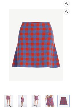 Free Assembly Women's Fit and Flare Plaid Mini Sweater Skirt