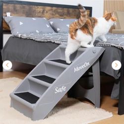 4-Step Foldable Dog Stairs Pet Steps with Non-Slip Pads