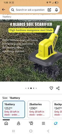 YOURLIFE 4 Blades Cordless Soil Scarifier