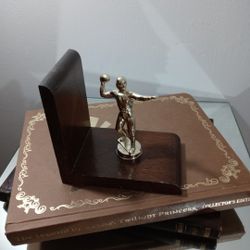 Vintage Crime - Wood Bookend Made In West Germany 5.5"×4"