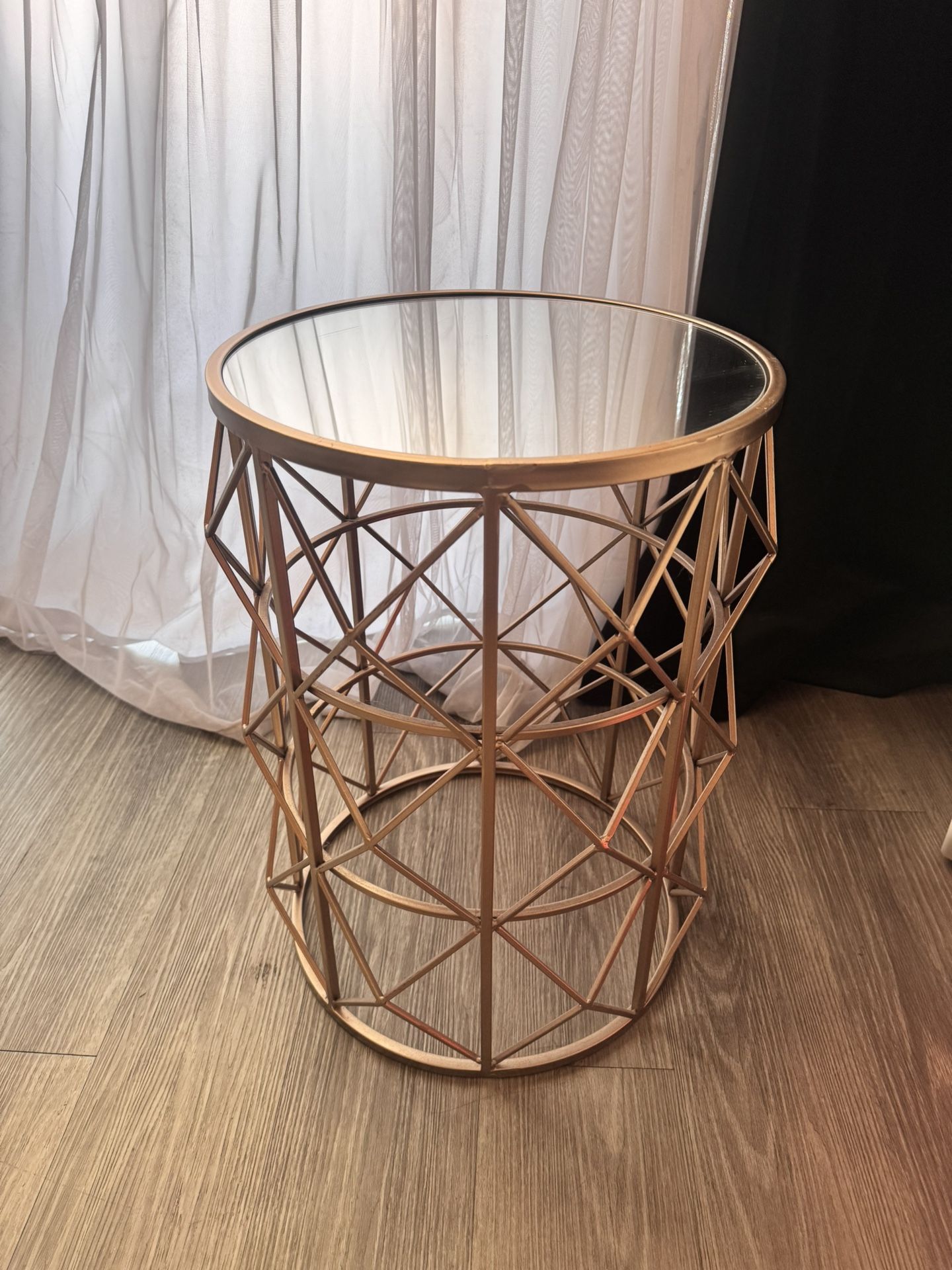 Mirrored Gold Side End Table