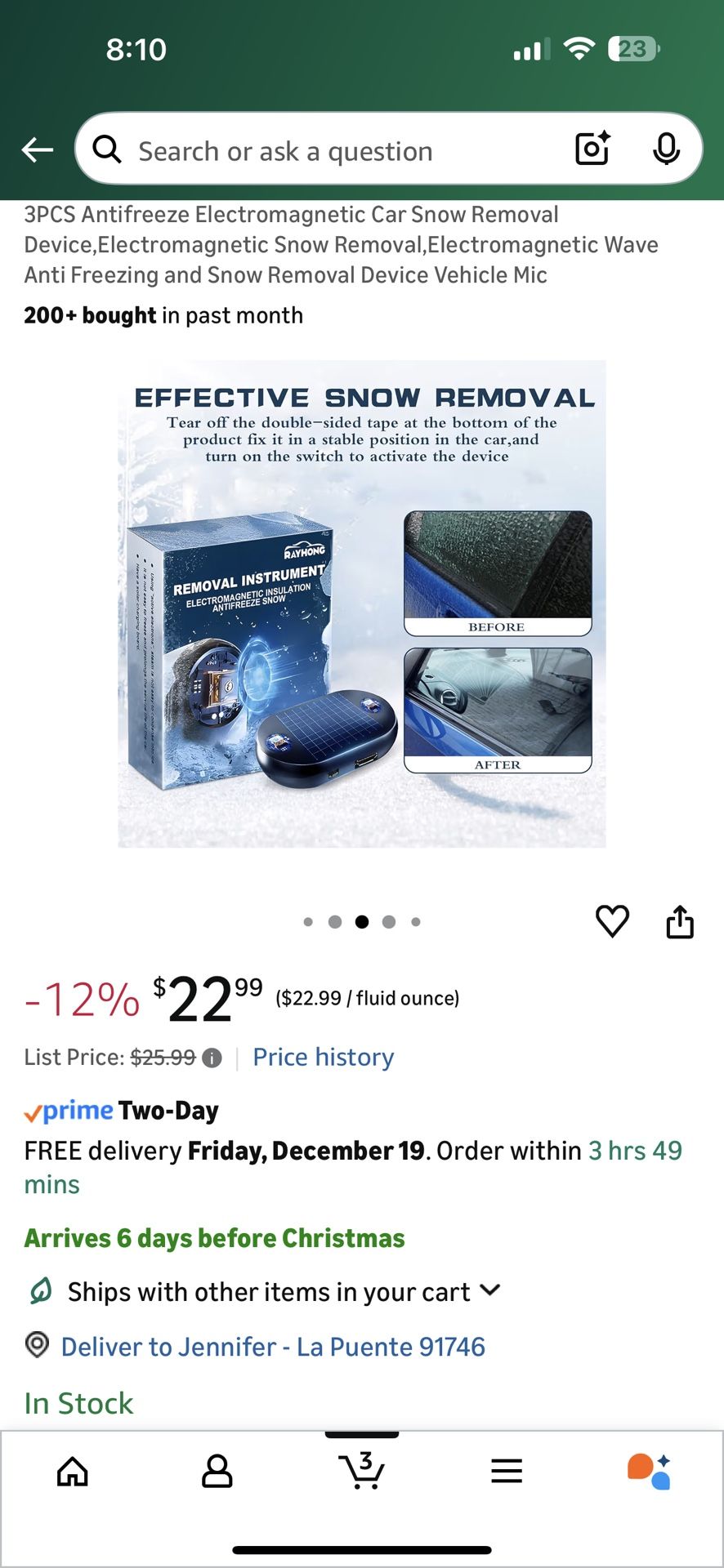 Antifreeze Electromagnetic Car Snow Removal