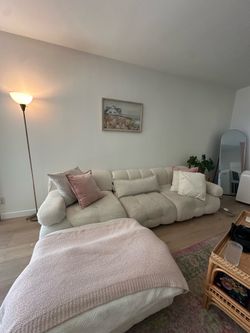 Cream Boucle Couch