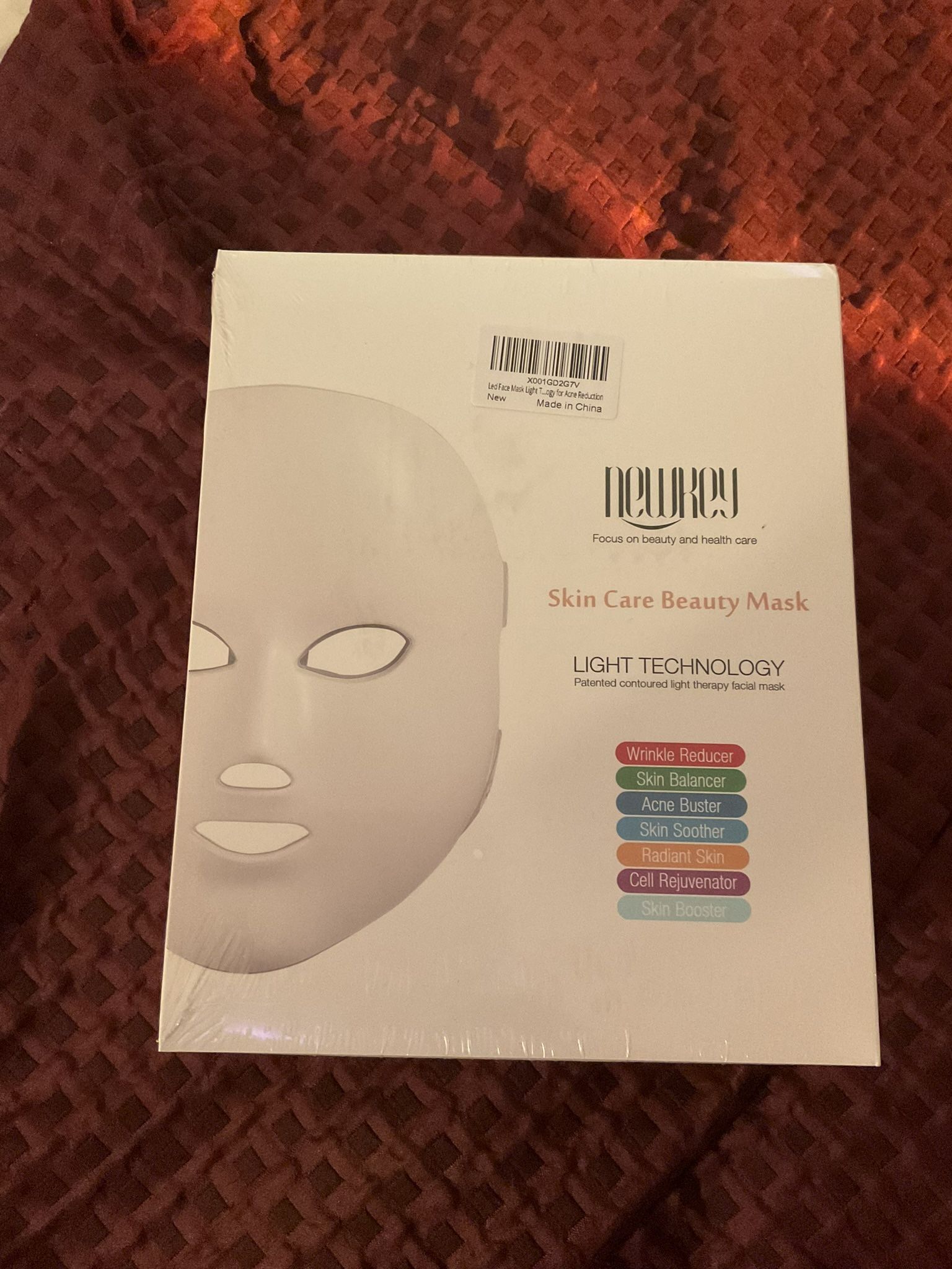 NEWKEY Led Face Mask Light Therapy 7 Led Light Therapy Facial Skin Care Mask ...