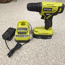 Ryobi One+ Drill with Battery & Charging Dock