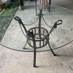 Glass top dining table