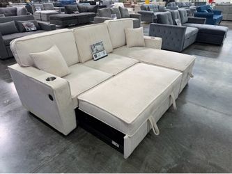 Beige Sofa Sectional Sleeper