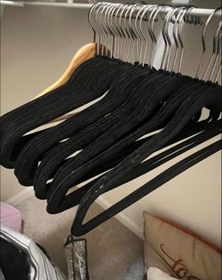 Velvet hangers and one wood