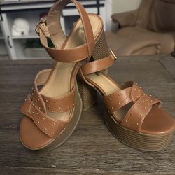 Brown Chunky Heel