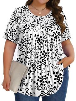 New 4X Women's Heart Tunic Top Short Sleeve 