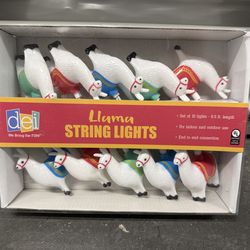 Brand New DEI Llama String Lights – 10 Lights – Indoor/Outdoor – Sealed