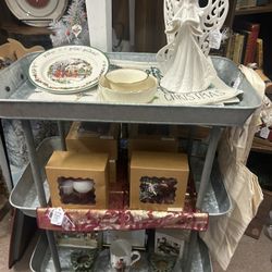 Galvanized 3 Tier Cart on Wheels