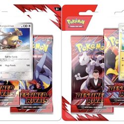 2 Pokemon TCG SV10 Destined Rivals 3 Pack Booster Blister Sealed Bundle New