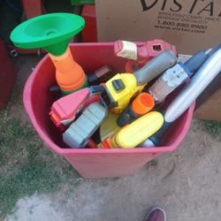 3 Buckets Of Nerf And Water Guns 