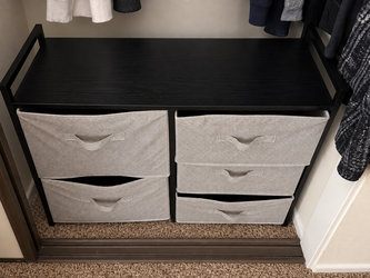 5-Drawer Fabric Dresser / Closet Organizer - Black & Gray