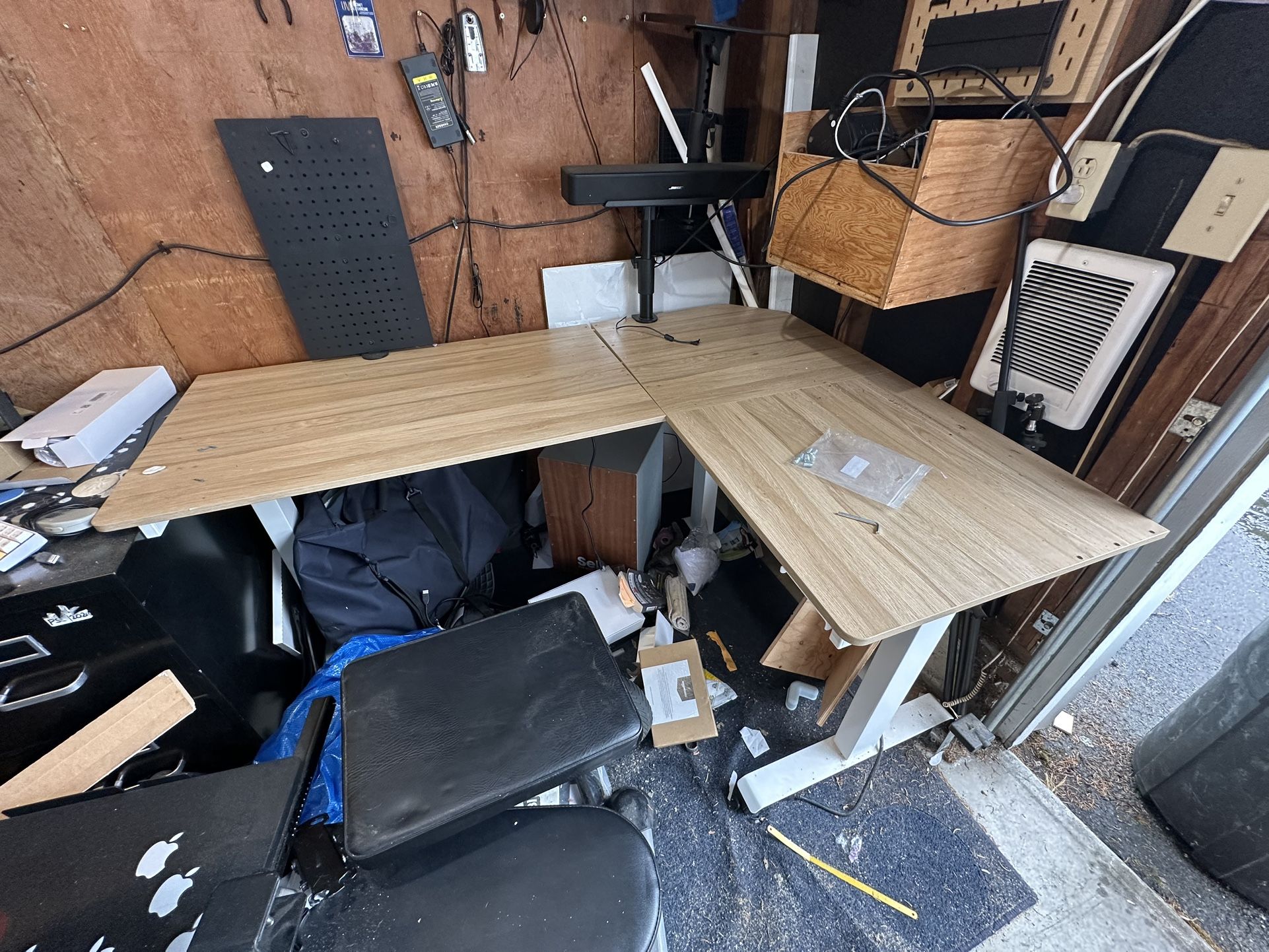 L-shaped standing desk