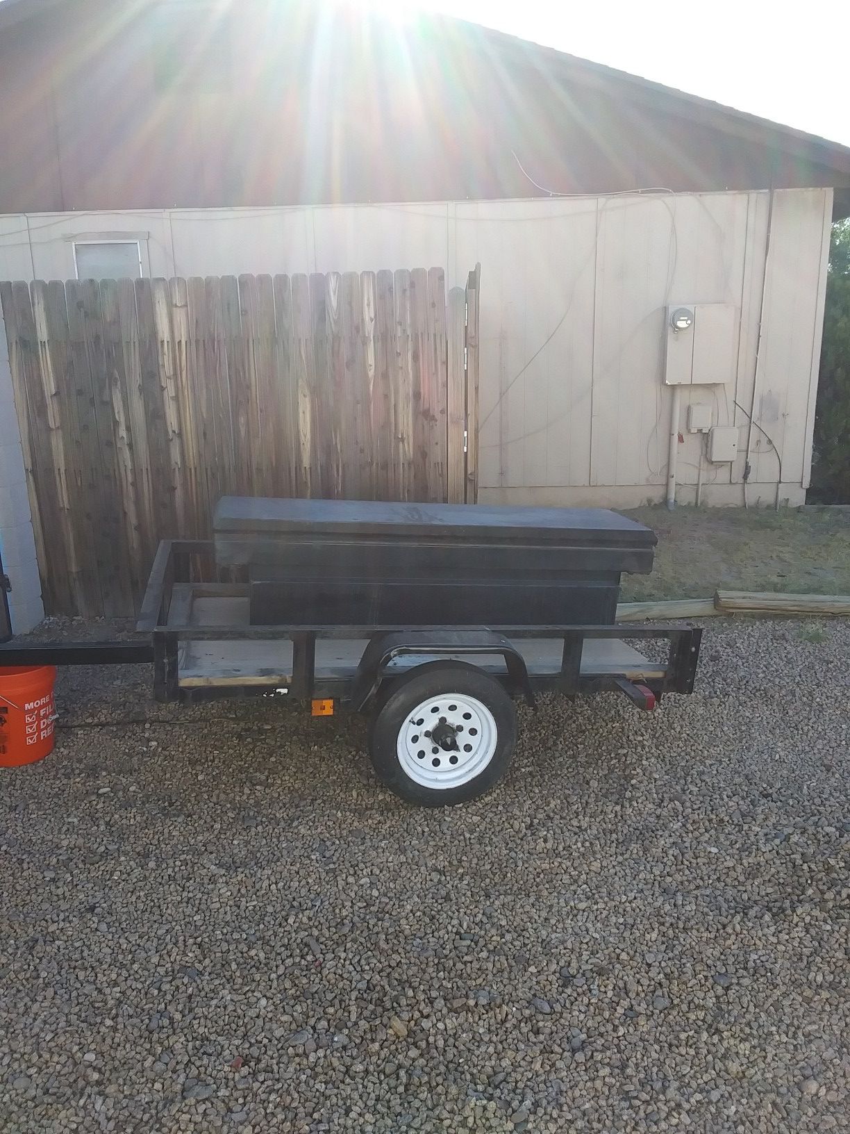 Small utility trailor 6long by 4wide and toolbox