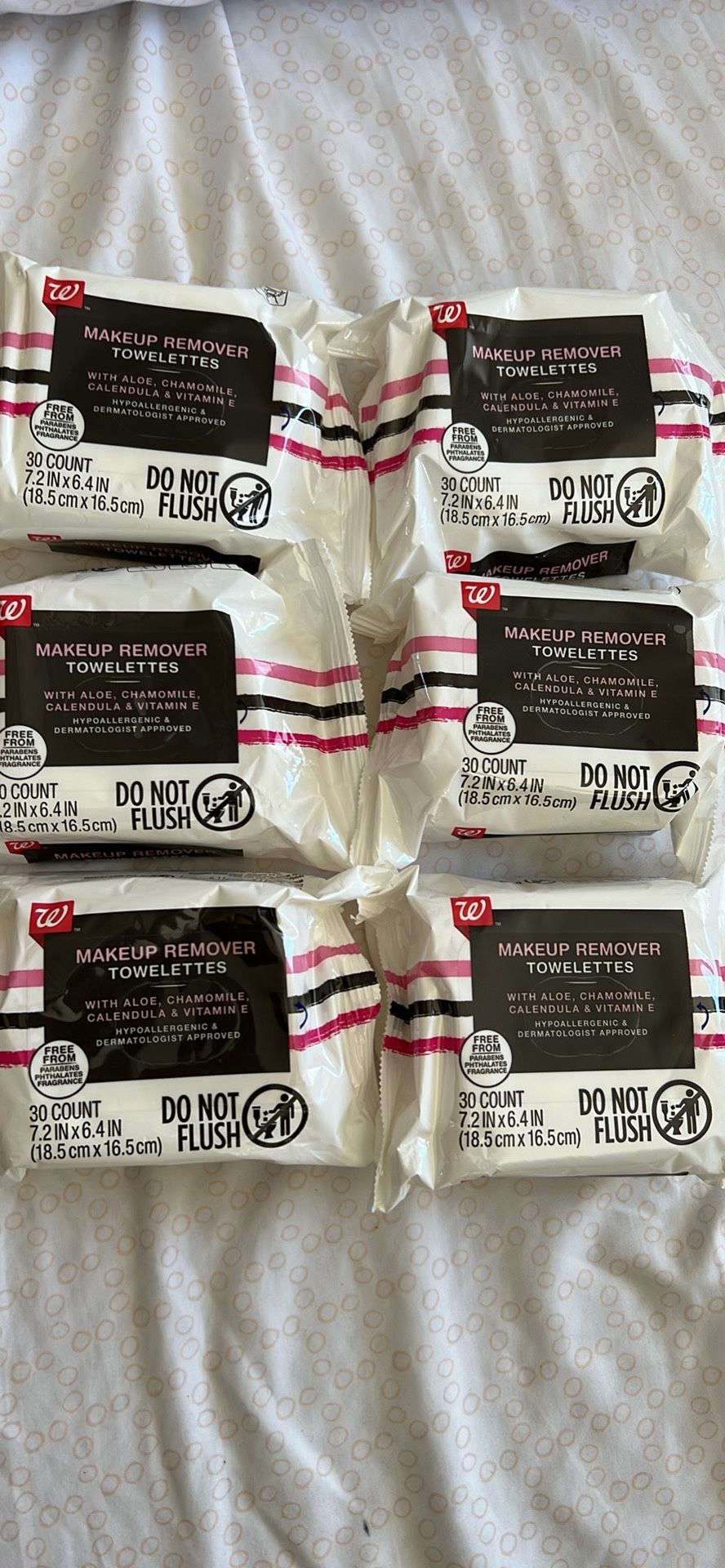 6 Packs Of Makeup Remover Towelettes/ Wipes