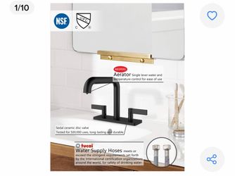 Black 2-handle central bathroom faucet