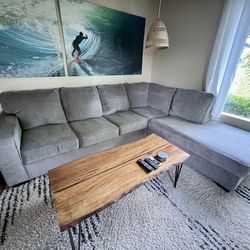 Grey Right-Arm Facing Sectional With Chaise