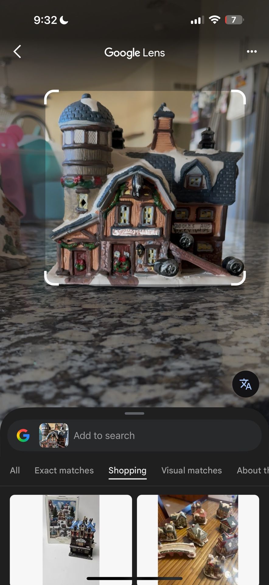 Carriage Maker/saddles and buggy whips Christmas Village no Light