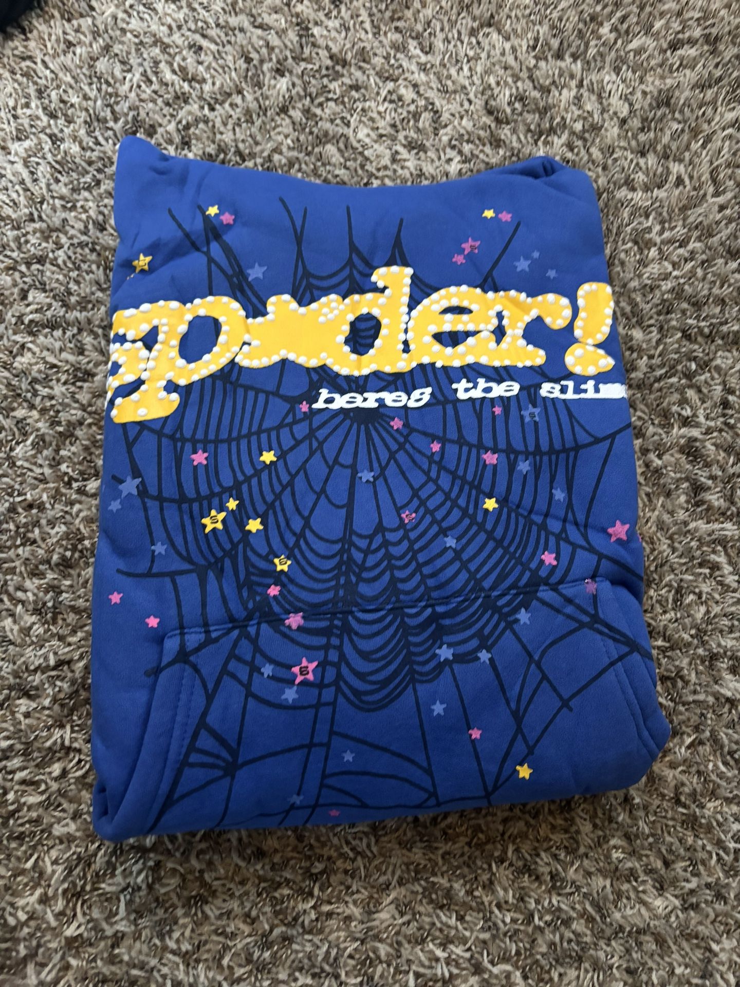 Blue And Yellow Spider Hoodie  