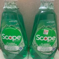 Scope Mouthwash 1L (33.8 FL OZ )  $8 For All.  $8 Por Ambos 