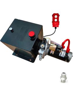 12V Hydraulic Power Unit, Hydraulic Pump Station for Car Lifting Platform, Dump Trailers (1.2 kW Single Acting 8qt)