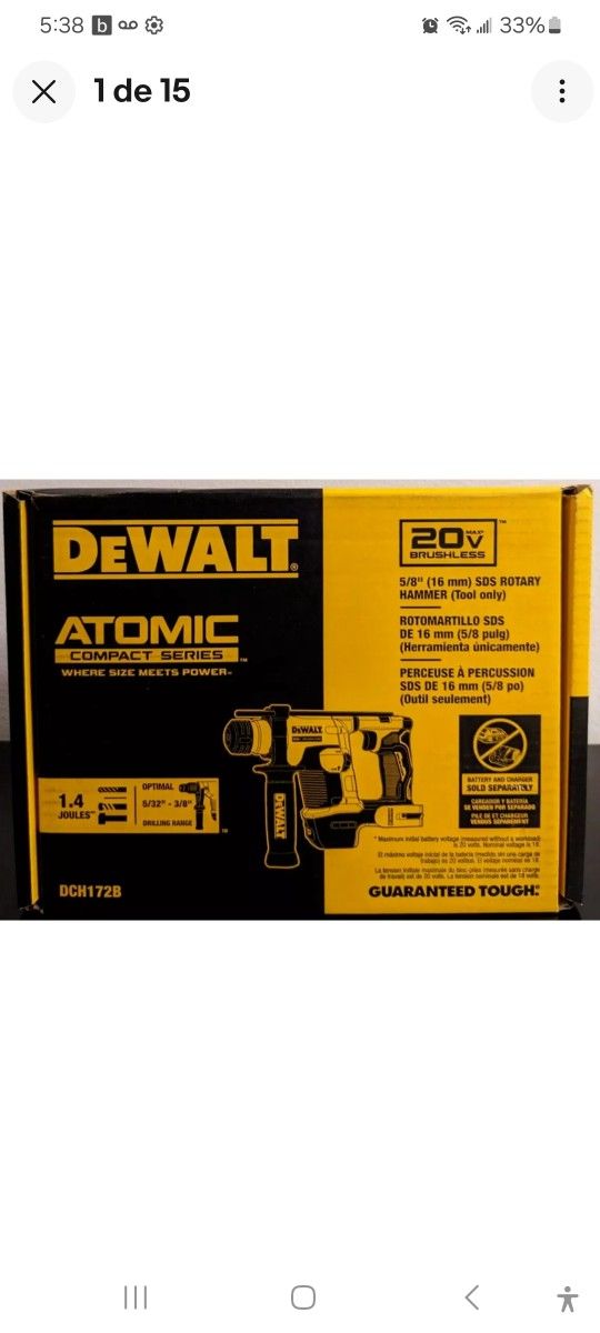 DEWALT DCH072 B