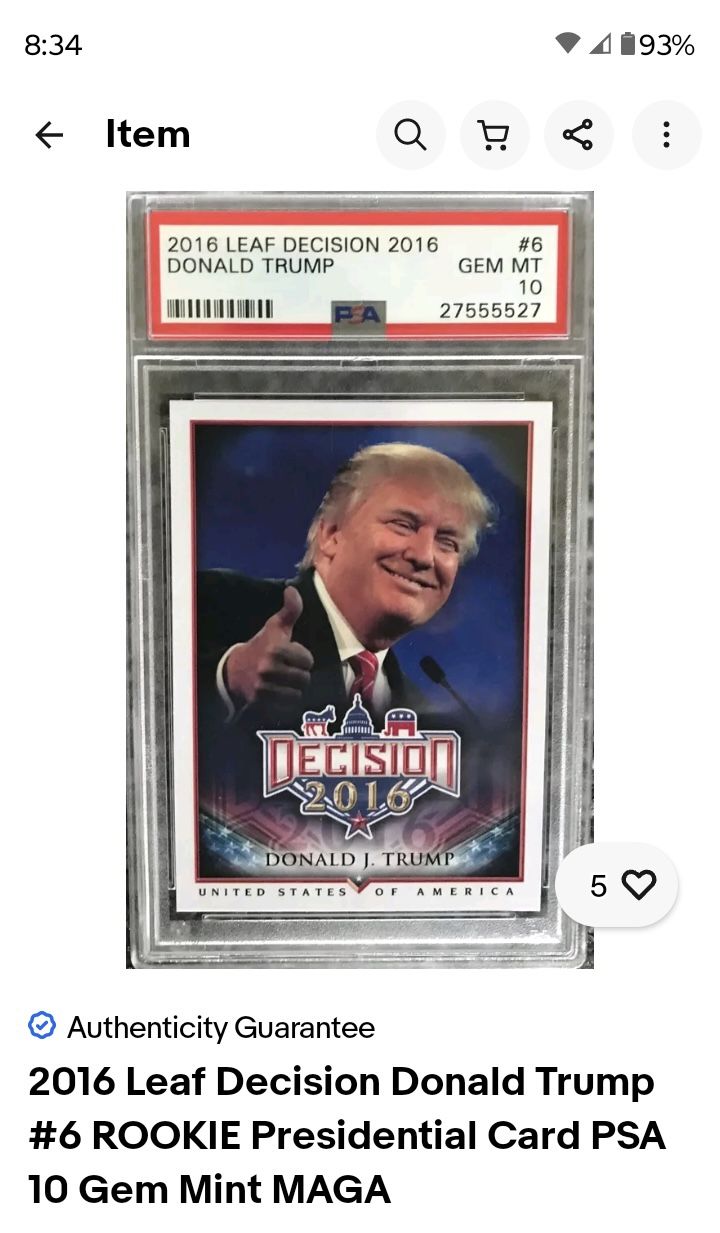 2016 Leaf Decision-Donald Trump Card 