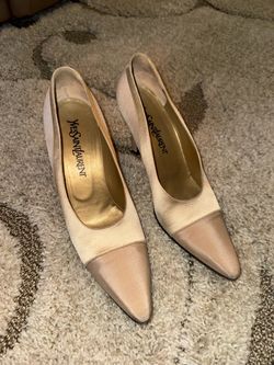 Yves Saint Laurent two-tone satin pointed-toe Heels