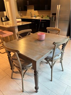 Wood kitchen table and chairs