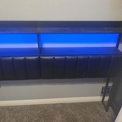 Queen headboard with lights