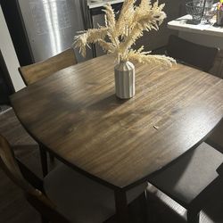 Dining Table And 4 Chairs (Wood /Brown)