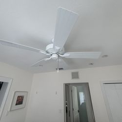 Three White Ceiling Fans
