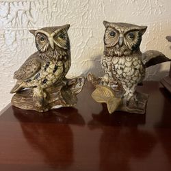 ~1970’s~ Pair of Great Horned Owl Porcelain Figurines Made by HOMCO