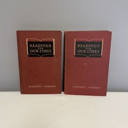 Readings for Our Times, Volume I and II, Blodgett Johnson, Hardcover, 1942